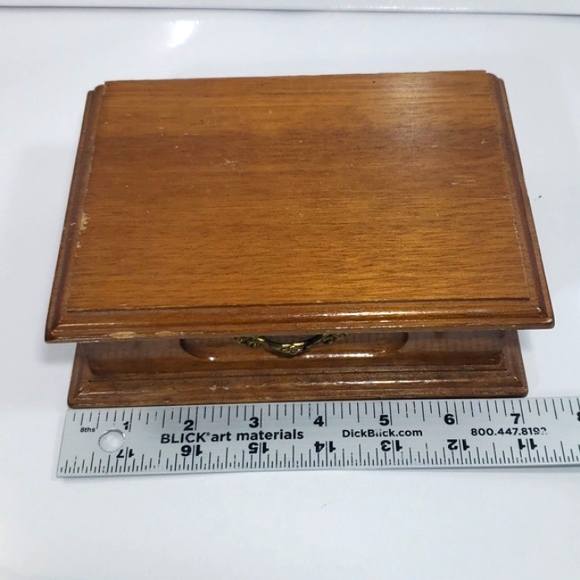 Vintage Centurion Wooden Jewelry Box, Ivory Velvet,Mirrored - Picture 6 of 12